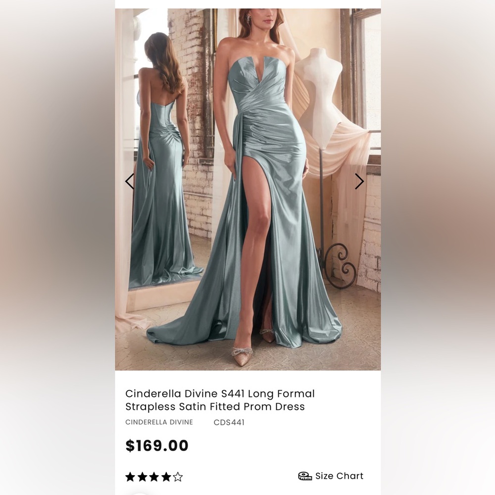 Cinderella Ladivine Shimmering Silver Gown